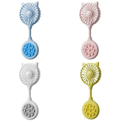 Mini Suction Cup Fan USB Rechargeable Desktop Portable Folding Fan(Yellow) - Electric Fans by buy2fix | Online Shopping UK | buy2fix