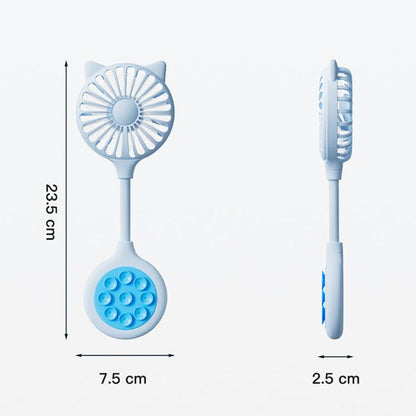 Mini Suction Cup Fan USB Rechargeable Desktop Portable Folding Fan(Yellow) - Electric Fans by buy2fix | Online Shopping UK | buy2fix