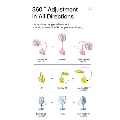 Mini Suction Cup Fan USB Rechargeable Desktop Portable Folding Fan(Pink) - Electric Fans by buy2fix | Online Shopping UK | buy2fix