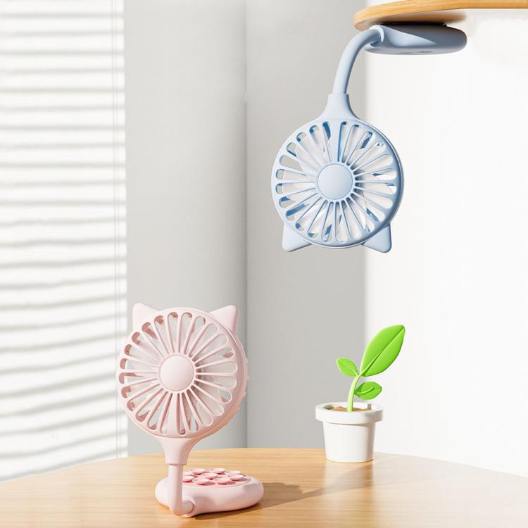 Mini Suction Cup Fan USB Rechargeable Desktop Portable Folding Fan(Blue) - Electric Fans by buy2fix | Online Shopping UK | buy2fix