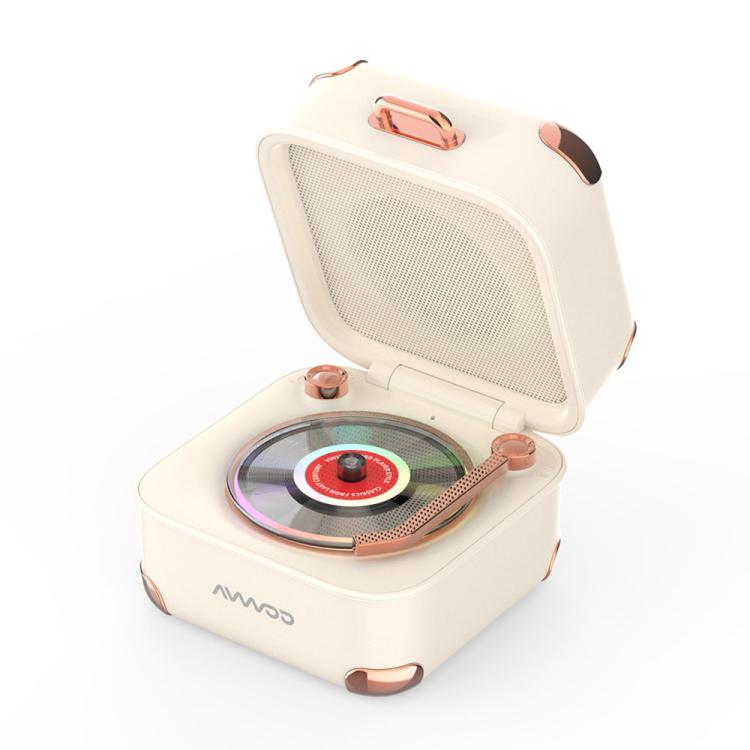 AVWOO A17 Mini Colorful Light Retro Gramophone Bluetooth Speaker(White) - Mini Speaker by AVWOO | Online Shopping UK | buy2fix