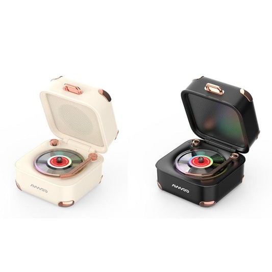 AVWOO A17 Mini Colorful Light Retro Gramophone Bluetooth Speaker(Black) - Mini Speaker by AVWOO | Online Shopping UK | buy2fix
