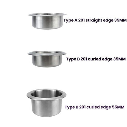Car Yacht Stainless Steel Modified Cup Holder, Size: B Type 201 Curled Edge 35MM - Car Drink Holders by buy2fix | Online Shopping UK | buy2fix