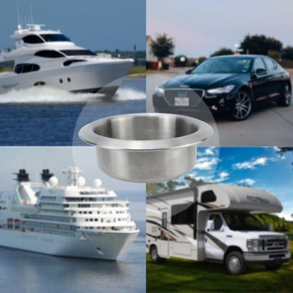 Car Yacht Stainless Steel Modified Cup Holder, Size: B Type 201 Curled Edge 35MM - Car Drink Holders by buy2fix | Online Shopping UK | buy2fix