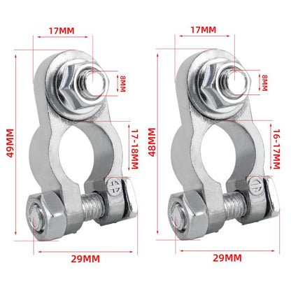M8 RV Yacht Battery Zinc Alloy Battery Terminal Wiring Clip, Specification: 2x3/8 inch With Brush - Booster Cable & Clip by buy2fix | Online Shopping UK | buy2fix