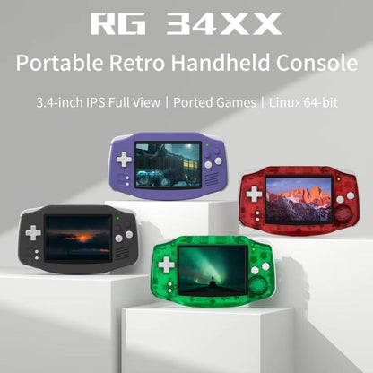 ANBERNIC RG 34XX Handheld Game Console Classic Retro Wireless WIFI Video Gaming Player, Size: Standard + 64G(Black) - Pocket Console by ANBERNIC | Online Shopping UK | buy2fix