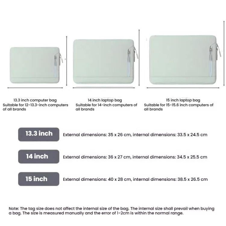 Universal For 14/14.6 inch Laptop Bag Women Portable Computer Bag For IPad Protective Case(Green) - 13.3 inch by buy2fix | Online Shopping UK | buy2fix