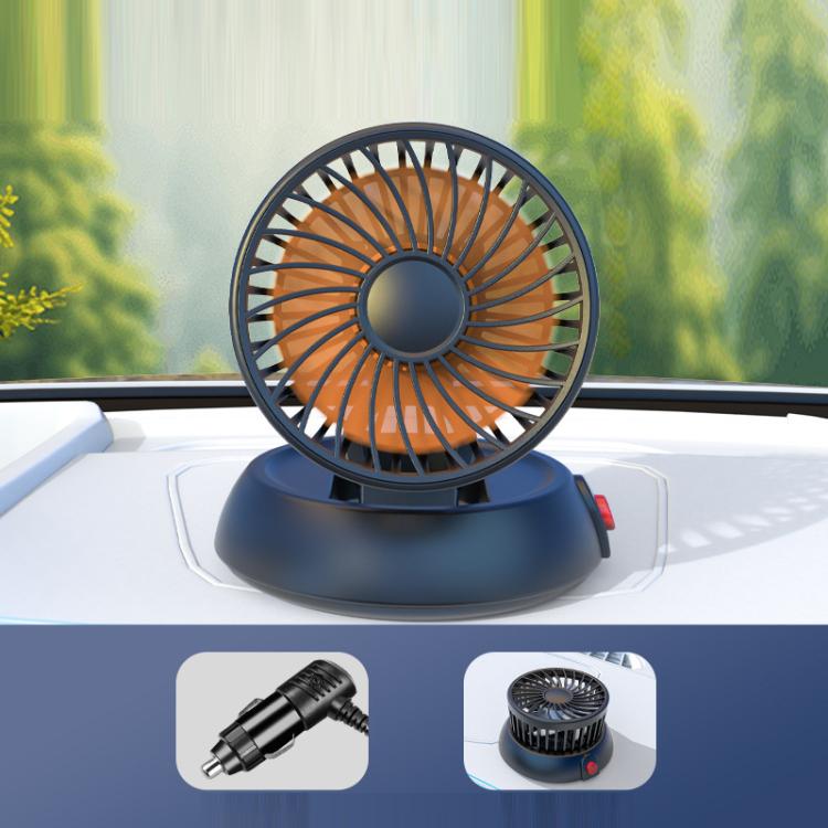 Car Single-head Three-speed Adjustable Folding High-wind Fan(Orange 12V Cigarette Lighte) - Heating & Fans by buy2fix | Online Shopping UK | buy2fix