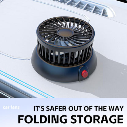 Car Single-head Three-speed Adjustable Folding High-wind Fan(White 5V USB) - Heating & Fans by buy2fix | Online Shopping UK | buy2fix
