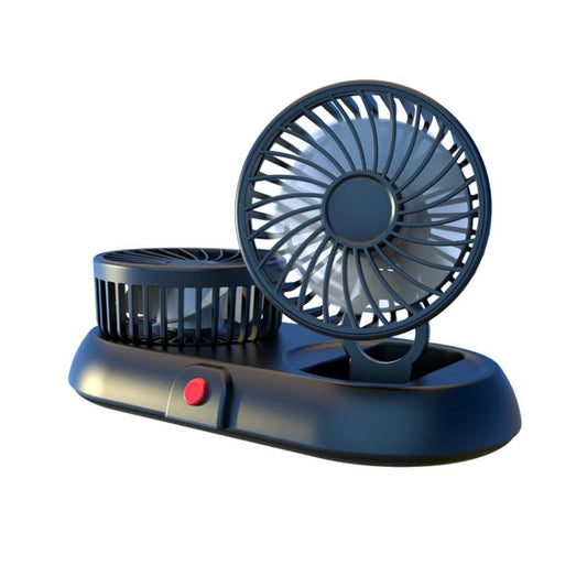 Car Two Head Adjustable Foldable Multifunctional High-Wind Fan(White 5V USB) - Heating & Fans by buy2fix | Online Shopping UK | buy2fix