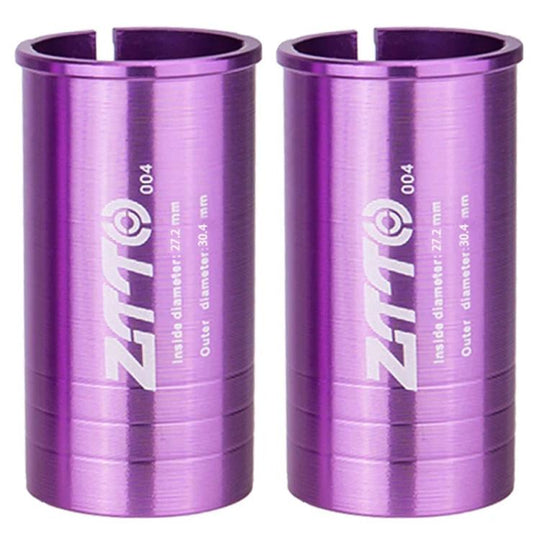27.2-30.4mm 004 2pcs ZTTO Bicycle Seat Post Conversion Sleeve Reducer Cover(Purple)