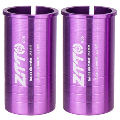 27.2-30.8mm 005 2pcs ZTTO Bicycle Seat Post Conversion Sleeve Reducer Cover(Purple) - Others by ZTTO | Online Shopping UK | buy2fix