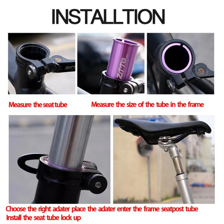 25.4-27.2mm 001 2pcs ZTTO Bicycle Seat Post Conversion Sleeve Reducer Cover(Black) - Others by ZTTO | Online Shopping UK | buy2fix