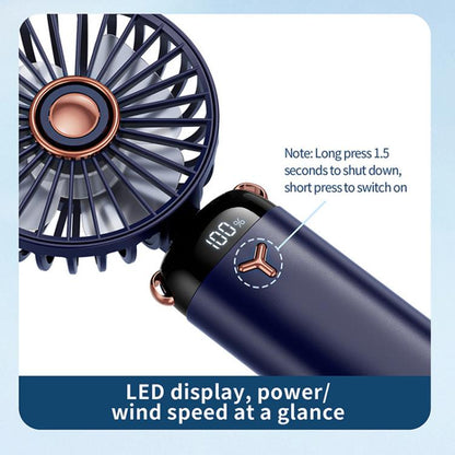 360-Degree Rotation Foldable Handheld Desk Fan Wall Mounted Rechargeable Portable Mini Fan(White) - Electric Fans by buy2fix | Online Shopping UK | buy2fix