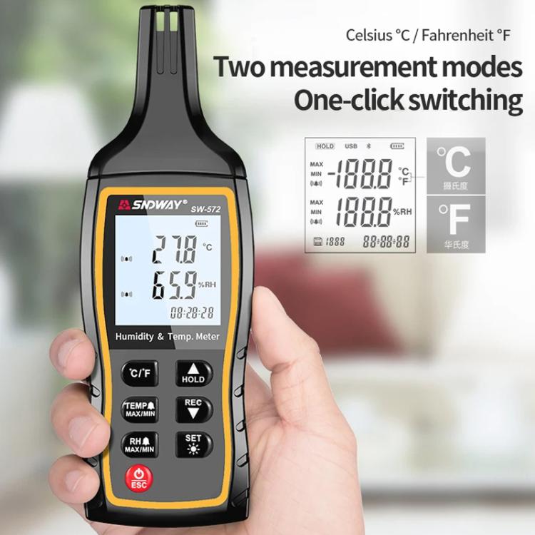 SNDWAY SW-572 Handheld Digital Temperature Humidity Meter High Sensitivity Temperature Humidity Meter - PH & Moisture Meter by SNDWAY | Online Shopping UK | buy2fix