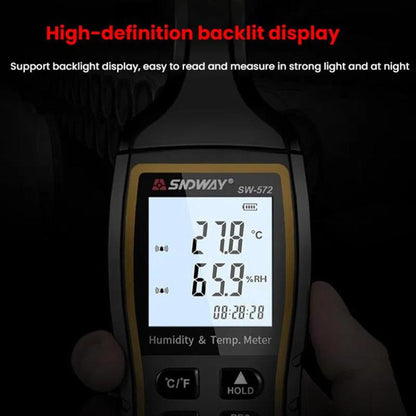 SNDWAY SW-572 Handheld Digital Temperature Humidity Meter High Sensitivity Temperature Humidity Meter - PH & Moisture Meter by SNDWAY | Online Shopping UK | buy2fix