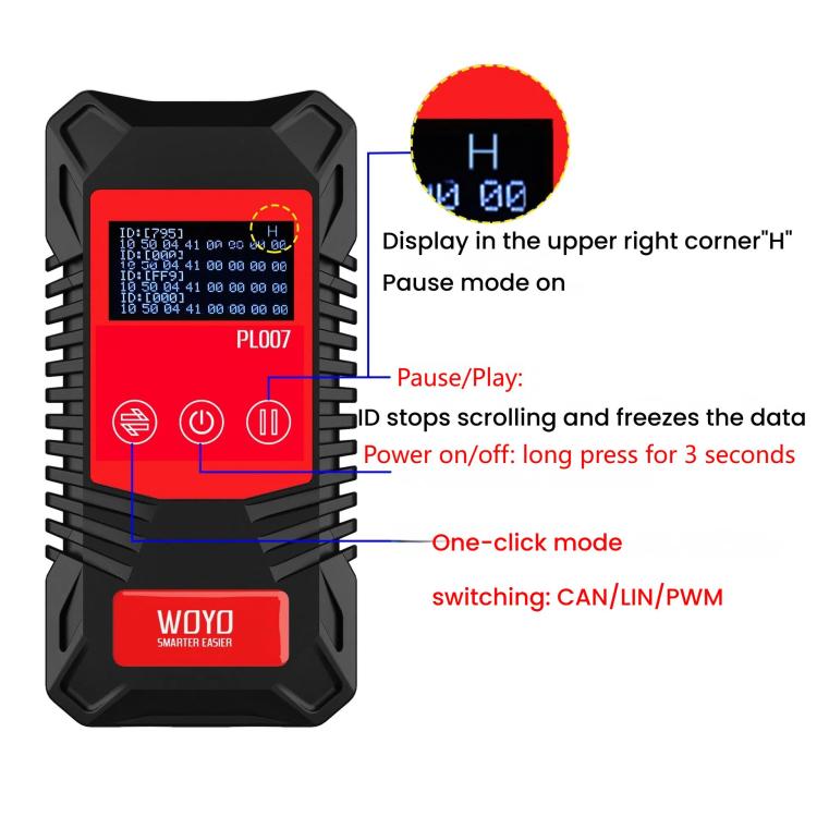 WOYO Handheld CAN/LIN/PWM Digital Communication Circuit Tester(PL007) - Electronic Test by WOYO | Online Shopping UK | buy2fix