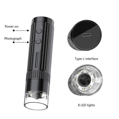 Portable 200W Pixel 1000X HD Wireless Digital Microscope(White With Holder) - Digital Microscope by buy2fix | Online Shopping UK | buy2fix