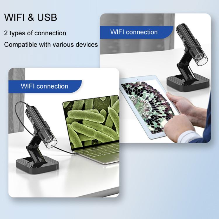 Portable 200W Pixel 1000X HD Wireless Digital Microscope(White With Holder) - Digital Microscope by buy2fix | Online Shopping UK | buy2fix
