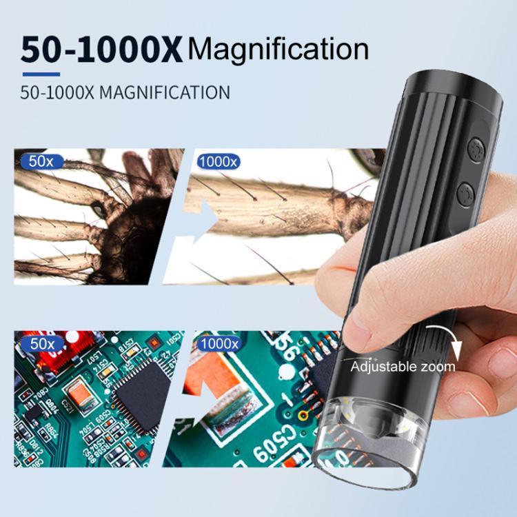 Portable 200W Pixel 1000X HD Wireless Digital Microscope(White With Holder) - Digital Microscope by buy2fix | Online Shopping UK | buy2fix