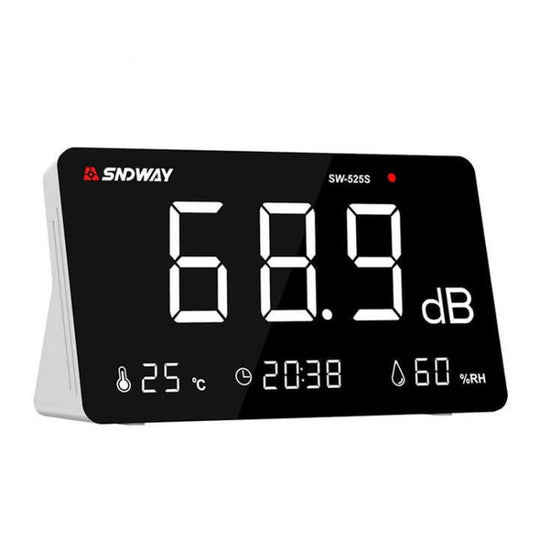 SNDWAY SW-525S Desktop Noise Meter Temperature and Humidity Meter Decibel Meter Environmental Noise Monitor