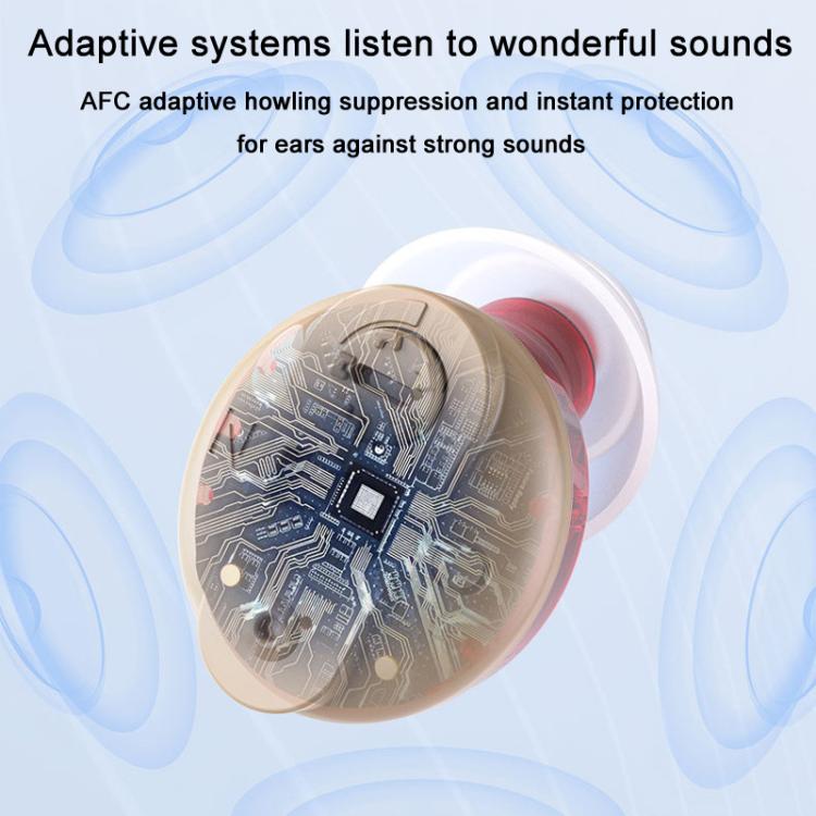 Elderly Hearing Aids Invisible Sound Amplifier Noise Reduction Collector With Digital Display Charging Compartment(Red And Blue) - Hearing Aids by buy2fix | Online Shopping UK | buy2fix