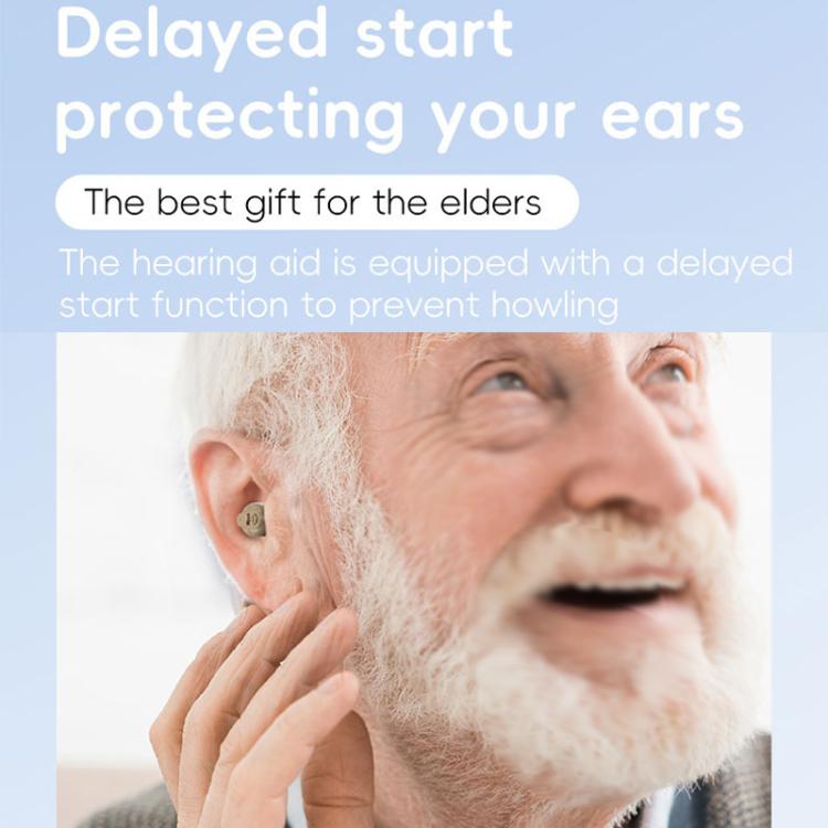 Elderly Hearing Aids Invisible Sound Amplifier Noise Reduction Collector With Digital Display Charging Compartment(Red And Blue) - Hearing Aids by buy2fix | Online Shopping UK | buy2fix