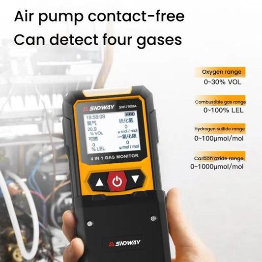 SNDWAY SW7500A 4 In 1 Gas Detector Combustible Gas Oxygen Hydrogen Sulfide Toxic and Harmful Detection Explosion-proof, Spec: Standard - Gas Monitor by SNDWAY | Online Shopping UK | buy2fix