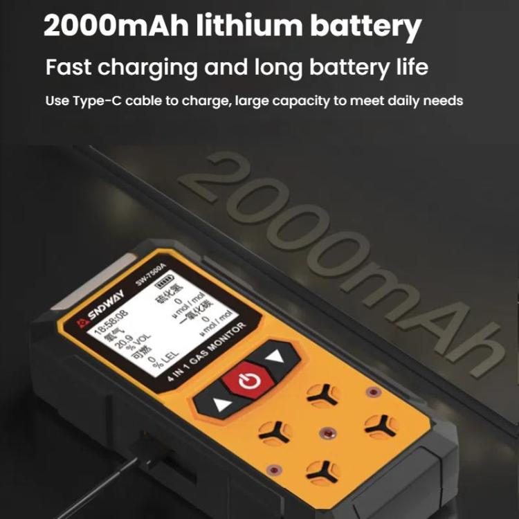 SNDWAY SW7500A 4 In 1 Gas Detector Combustible Gas Oxygen Hydrogen Sulfide Toxic and Harmful Detection Explosion-proof, Spec: Standard - Gas Monitor by SNDWAY | Online Shopping UK | buy2fix