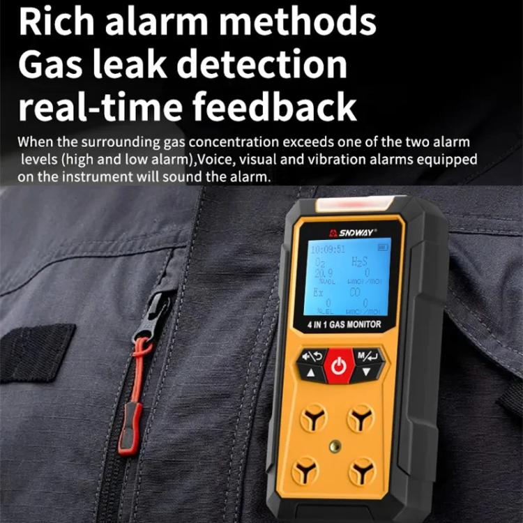 SNDWAY SW7500A 4 In 1 Gas Detector Combustible Gas Oxygen Hydrogen Sulfide Toxic and Harmful Detection Explosion-proof, Spec: Standard - Gas Monitor by SNDWAY | Online Shopping UK | buy2fix