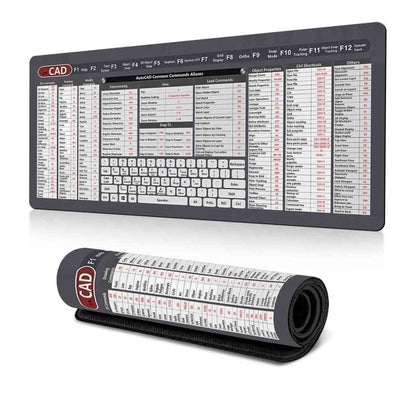 Keyboard Shortcut Desk Mat Mouse Pad Non-Slip Office Desk Pad With Computer Commands 300x600x3mm(No.9) - Mouse Pads by buy2fix | Online Shopping UK | buy2fix