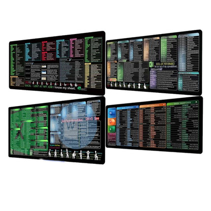 Keyboard Shortcut Desk Mat Mouse Pad Non-Slip Office Desk Pad With Computer Commands 300x800x2mm(No.2) - Mouse Pads by buy2fix | Online Shopping UK | buy2fix