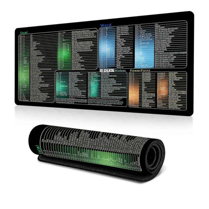 Keyboard Shortcut Desk Mat Mouse Pad Non-Slip Office Desk Pad With Computer Commands 400x800x3mm(No.18) - Mouse Pads by buy2fix | Online Shopping UK | buy2fix