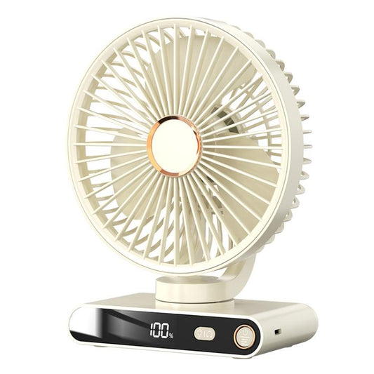 F6 LED Smart Digital Display 5-speed Wind Speed Desktop Night Light Fan, Color: Basic White - Electric Fans by buy2fix | Online Shopping UK | buy2fix