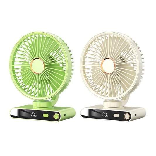 F6 LED Smart Digital Display 5-speed Wind Speed Desktop Night Light Fan, Color: Basic Green - Electric Fans by buy2fix | Online Shopping UK | buy2fix
