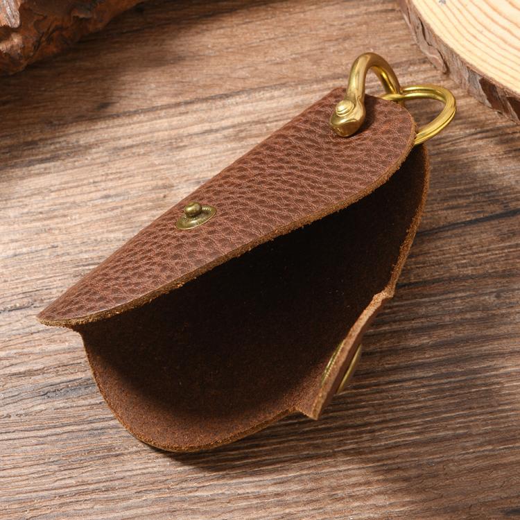 Vintage Pebbled Leather Key Holder - Genuine Leather Keychain Organizer with Belt Clip Car Key Accessories(Black) - Key Rings by buy2fix | Online Shopping UK | buy2fix