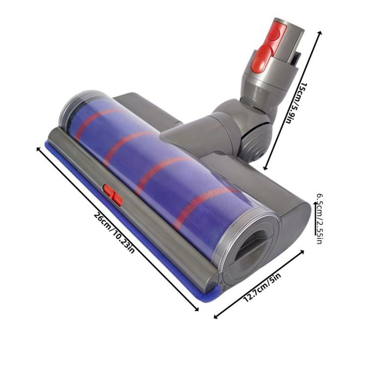 Adjustable Suction Floor Brush for Dyson V7 / V8 / V10 / V11 / V15 / G5 Vacuum Cleaners, Spec: Soft Head+Bristle Roller Set - For Dyson Accessories by buy2fix | Online Shopping UK | buy2fix