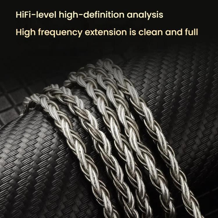 CVJ TS800 Eight Strands Copper Silver Plated Interchangeable Audio Plugs Headphone Upgrade Cable, Style: Type-C 0.75mm - Cable & Splitter by CVJ | Online Shopping UK | buy2fix