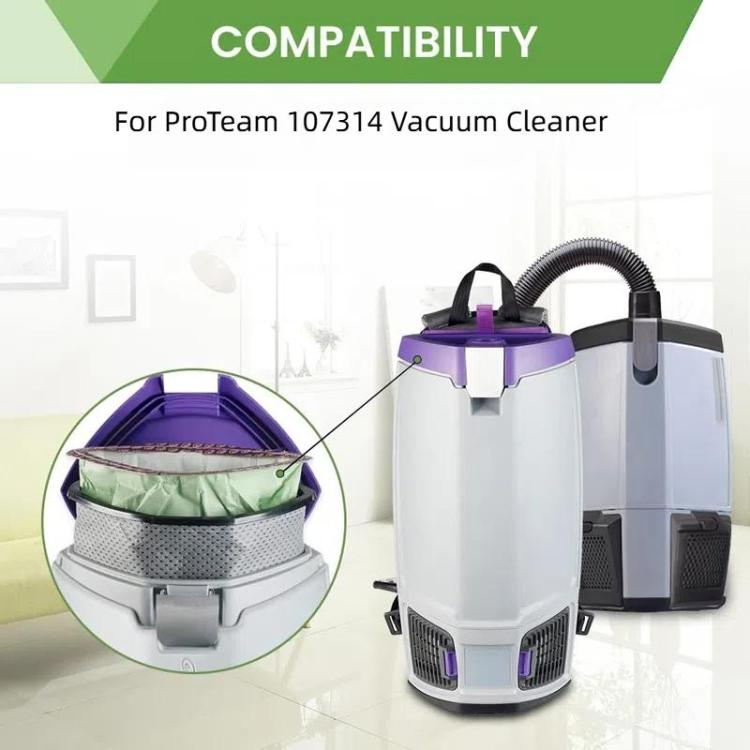 2pcs For ProTeam 107314 Vacuum Cleaner Accessories Paper Bag Dust Collection Bag(Printed) - Other Accessories by buy2fix | Online Shopping UK | buy2fix
