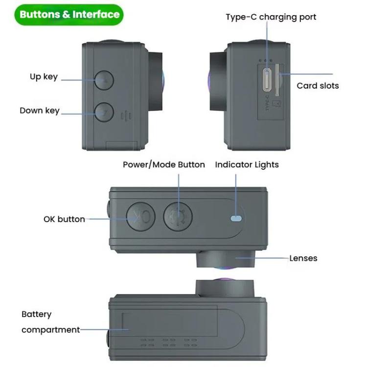 M40R With Remote Control 5K Action Camera Anti-Shake Outdoor HD Shooting Cycling Recorder Under Dive Camera - Sports Camera by buy2fix | Online Shopping UK | buy2fix