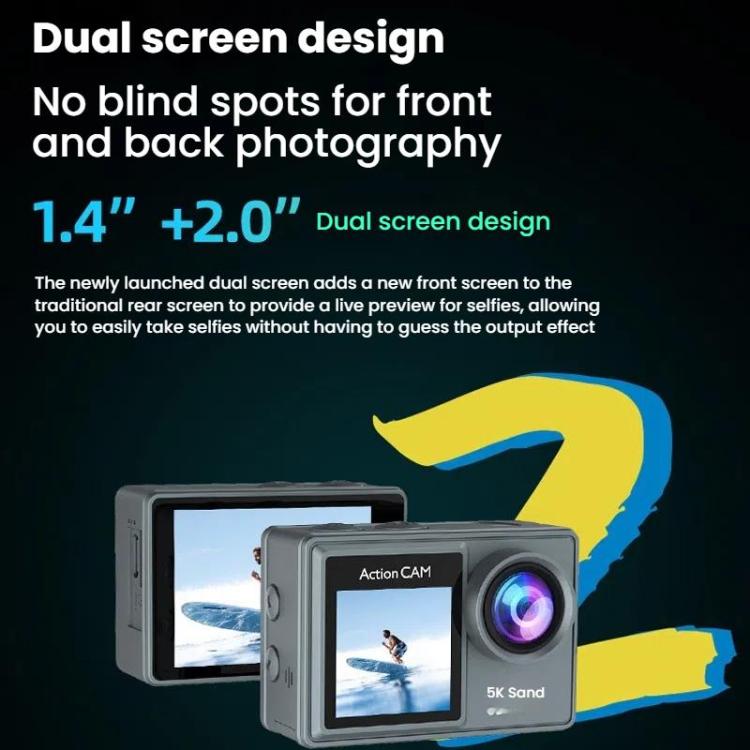 M40TR With Touch Screen + Remote Control 5K Action Camera Anti-Shake Outdoor HD Shooting Cycling Recorder Under Dive Camera - Sports Camera by buy2fix | Online Shopping UK | buy2fix