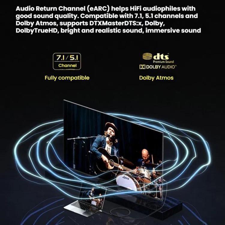 DTECH DT-HF8005 8K 60Hz HDMI 2.1 Fiber Optic Cable Dolby Atmos, EARC For PS5, Xbox, Home Theater, Gaming Monitor 10m - Cable by DTECH | Online Shopping UK | buy2fix