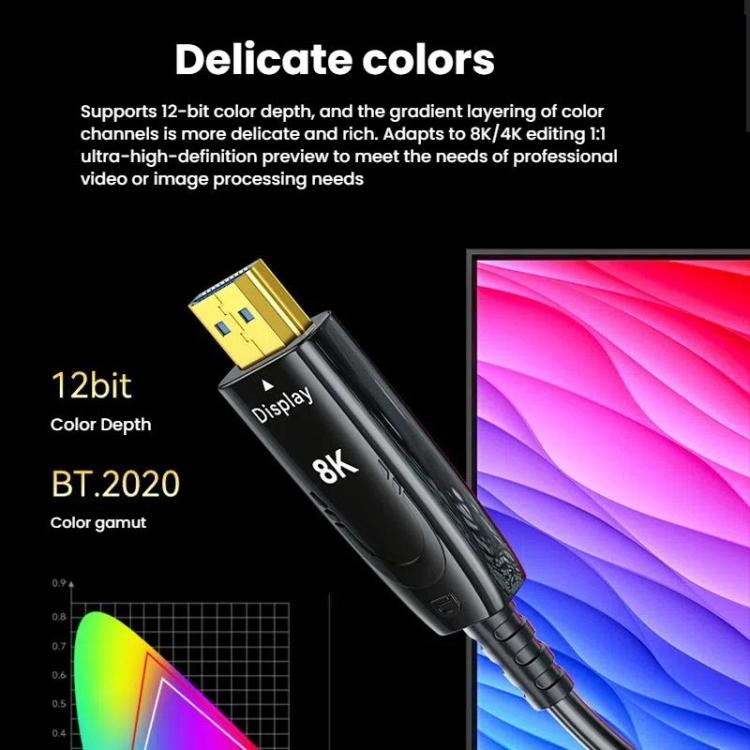 DTECH DT-HF8005 8K 60Hz HDMI 2.1 Fiber Optic Cable Dolby Atmos, EARC For PS5, Xbox, Home Theater, Gaming Monitor 8m - Cable by DTECH | Online Shopping UK | buy2fix