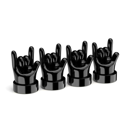 4pcs /Set Car Gesture Valve Tire Decorative Rubber Cap, Color: Black Rock - Tire Valve Caps by buy2fix | Online Shopping UK | buy2fix