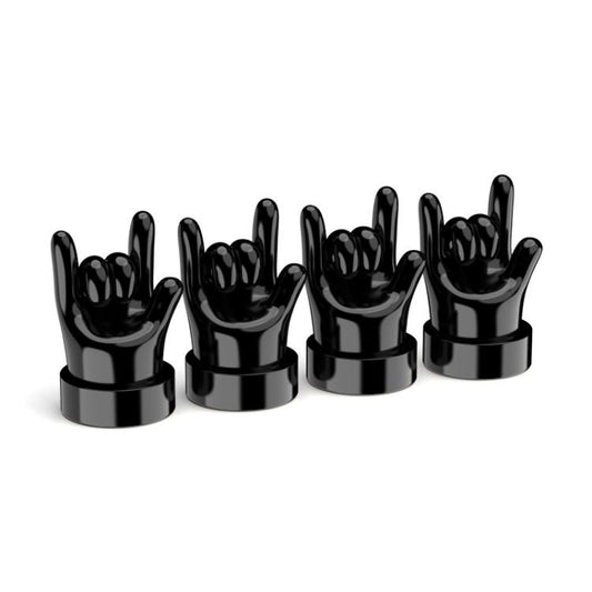 4pcs /Set Car Gesture Valve Tire Decorative Rubber Cap, Color: Black Rock - Tire Valve Caps by buy2fix | Online Shopping UK | buy2fix