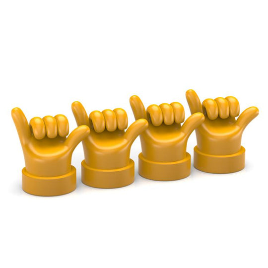 4pcs /Set Car Gesture Valve Tire Decorative Rubber Cap, Color: Yellow Six