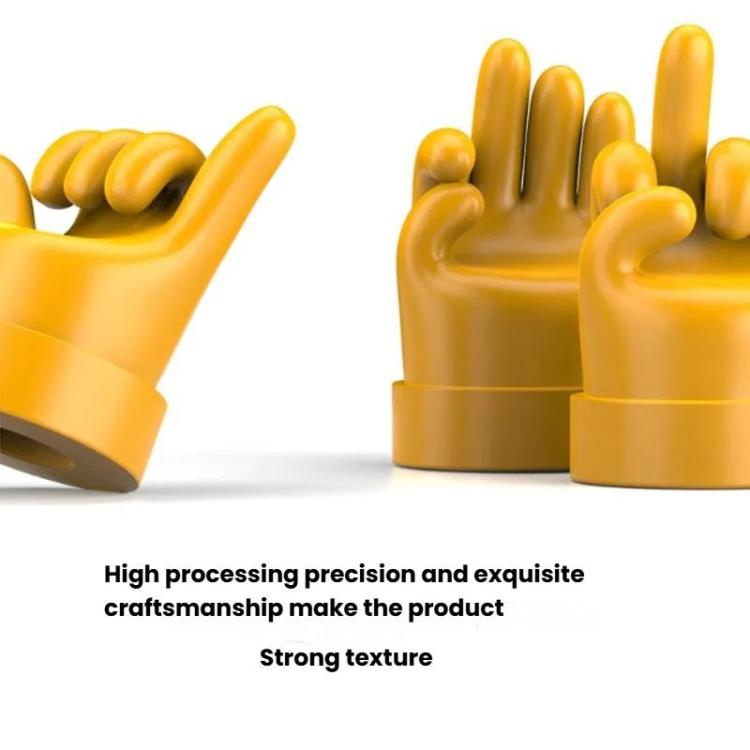 4pcs /Set Car Gesture Valve Tire Decorative Rubber Cap, Color: Yellow Middle Finger - Tire Valve Caps by buy2fix | Online Shopping UK | buy2fix