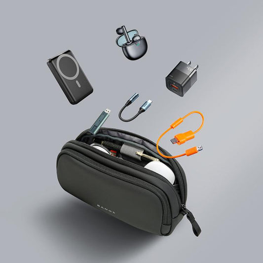 BANGE 3067 Travel Digital Storage Bag Multi-compartment Data Cable Daily Business Trip Handbag(Gray) - Digital Storage Bag by BANGE | Online Shopping UK | buy2fix