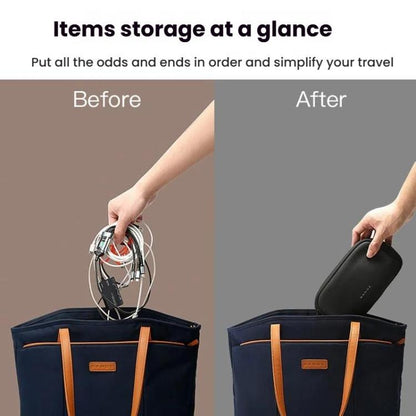 BANGE 3067 Travel Digital Storage Bag Multi-compartment Data Cable Daily Business Trip Handbag(Blue) - Digital Storage Bag by BANGE | Online Shopping UK | buy2fix