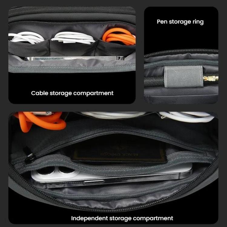 BANGE 3067 Travel Digital Storage Bag Multi-compartment Data Cable Daily Business Trip Handbag(Black) - Digital Storage Bag by BANGE | Online Shopping UK | buy2fix